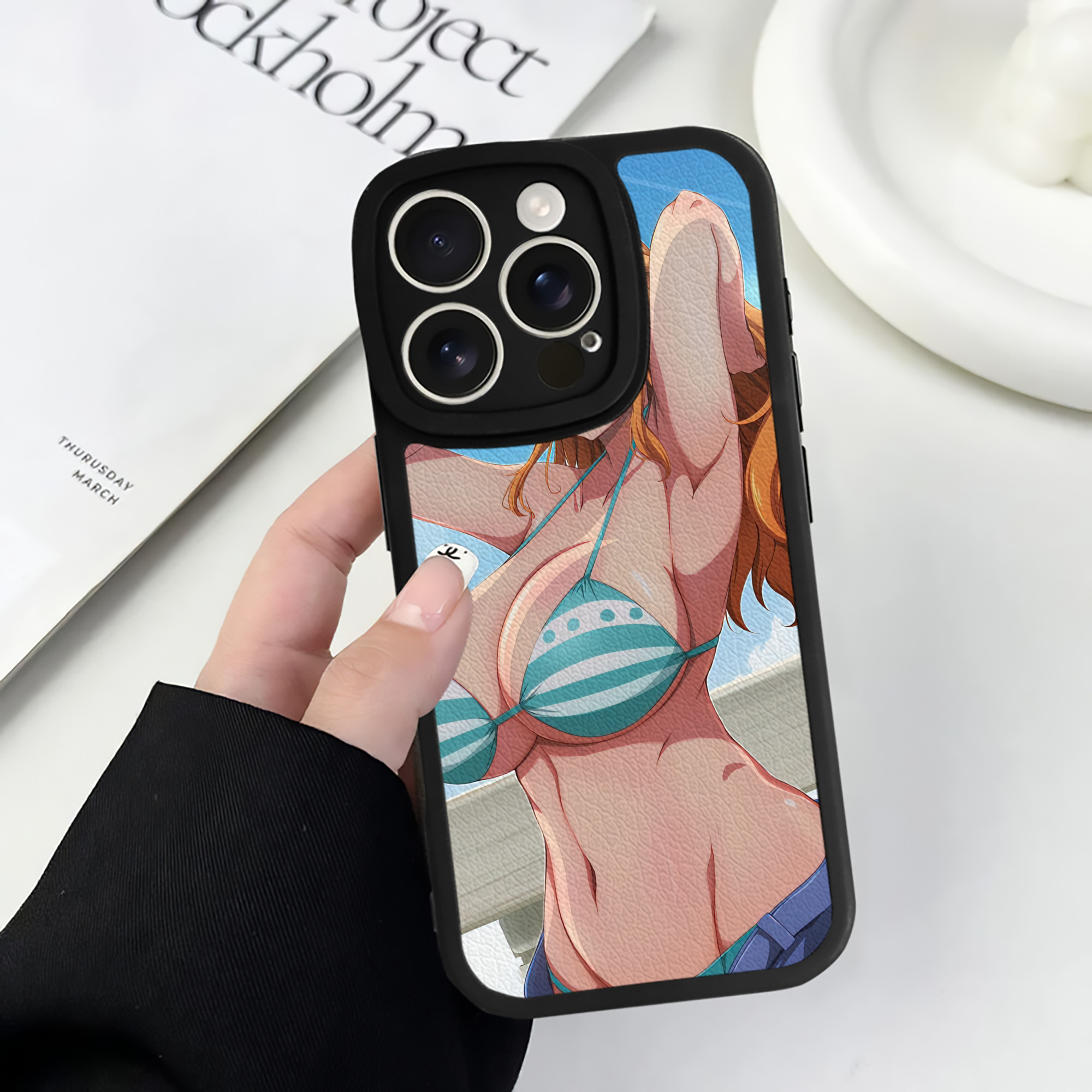 （画像用） ワンピース ONE PIECE 【iPhone 16シリーズ対応】シリコンスマホケース（レザー調） 材質：シリコン